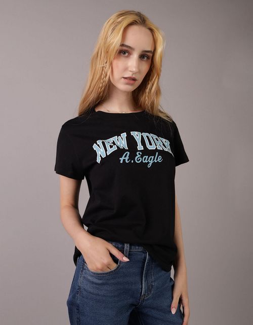 Camiseta con Gráfico Manga Corta Mujer AE