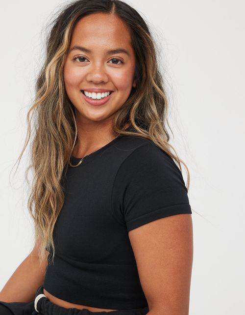 Camiseta corta sin costuras Mujer Offline