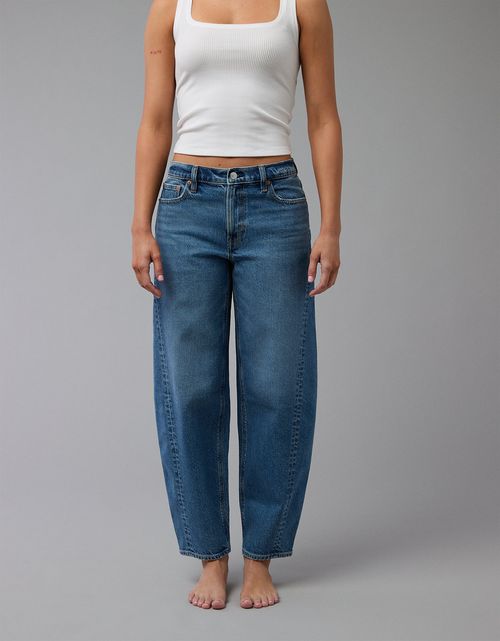 Jean barrel con stretch de mujer AE