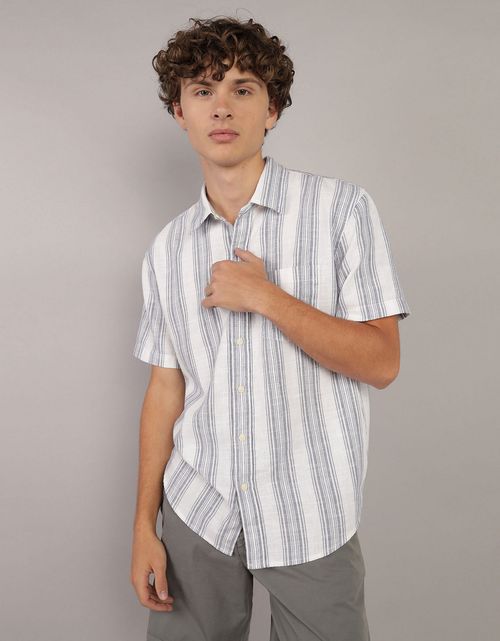Camisa estilo Playero de rayas Manga Corta para Hombre