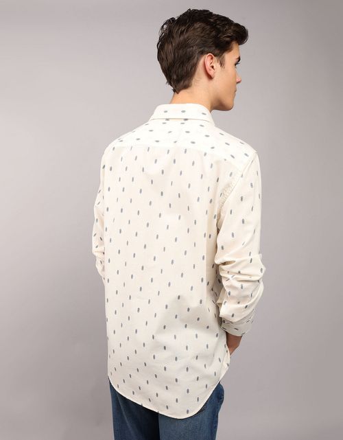 Camisa Oxford estampada Manga Larga Hombre AE