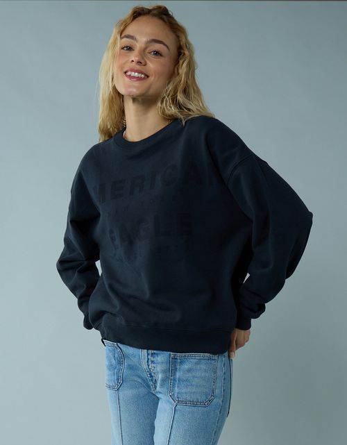 Buzo cuello redondo con gráfico de mujer AE