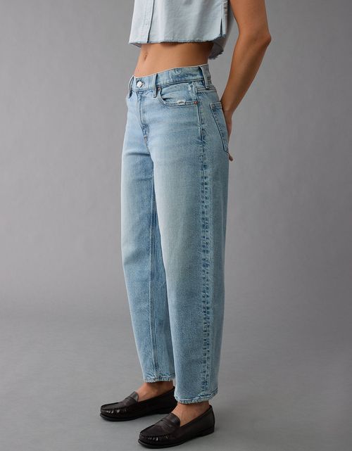 Jean barrel con stretch de mujer AE