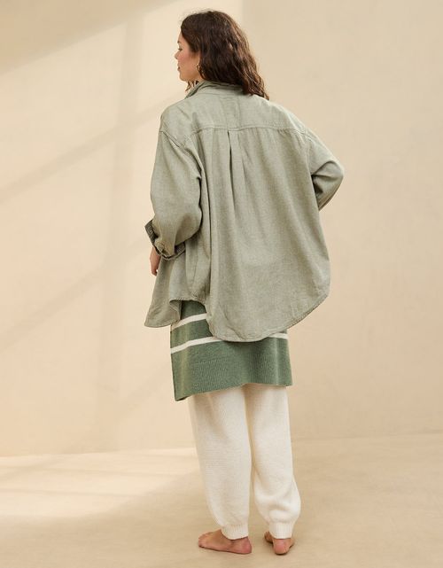 Camisa Oversized Manga Larga Mujer Aerie