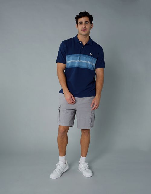 Camiseta Polo de Rayas con Logo de Ae