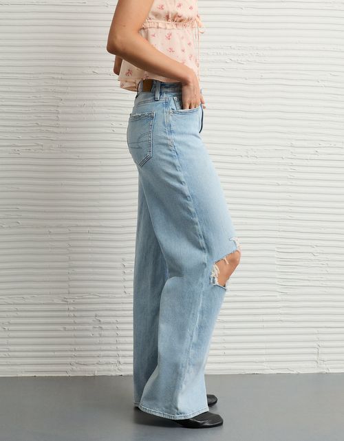 Jean Baggy Wide-Leg con Rotos Ae