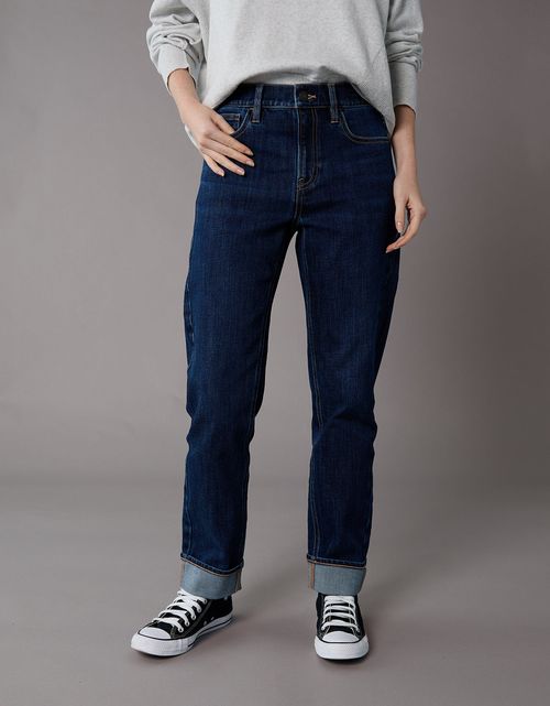 Jean Straight Ankle Tiro Alto Ae