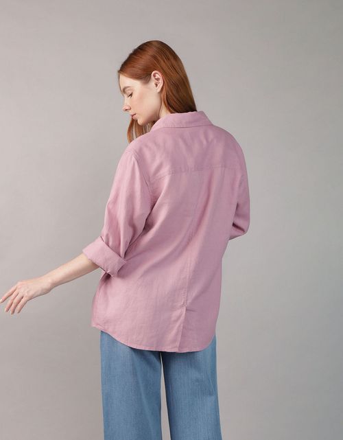 Camisa manga larga de botones de mujer AE