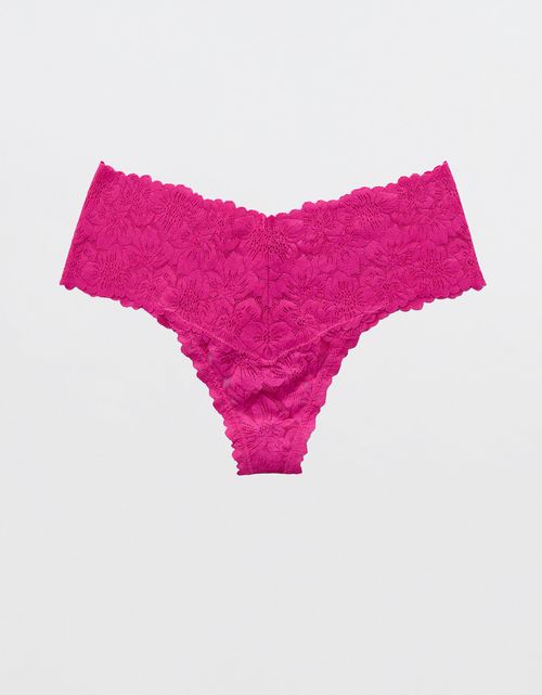 Tanga Hilo con Encaje Floral Rosey Show Off de Aerie